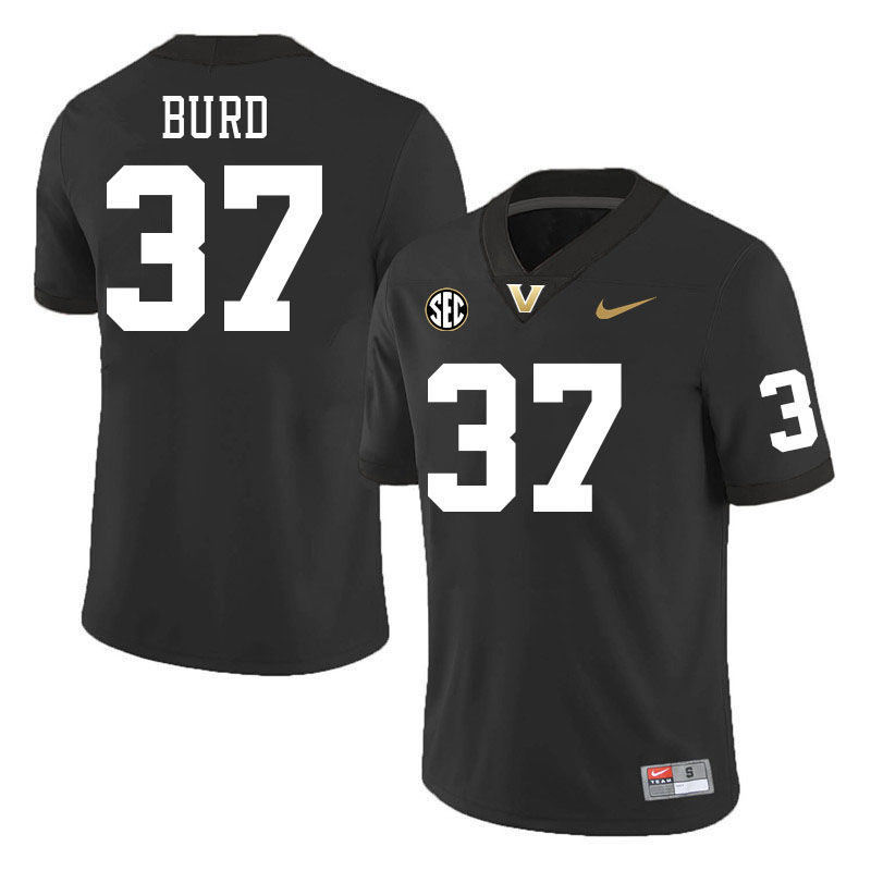 Vanderbilt Commodores #37 Ty Burd College Football Jerseys Stitched-Black